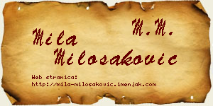Mila Milošaković vizit kartica